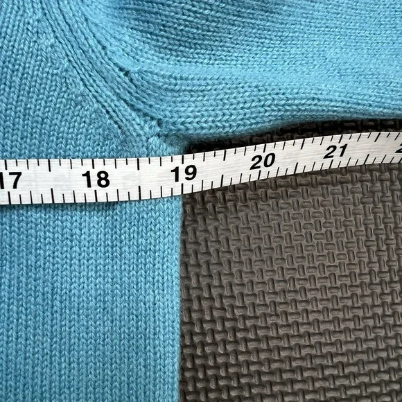 KERRI ROSENTHAL 100% Cashmere "Loved" Patchwork Sweater Blue Small $350 - Picture 12 of 13